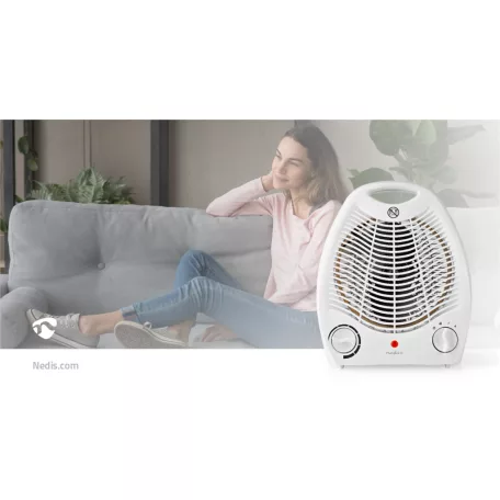 Fan Heater | 1000 / 2000 W | Állítható hőmérséklet | 2 Hőbeállítások | Beépített fogantyúval | Borulás ellen védett | Fehér