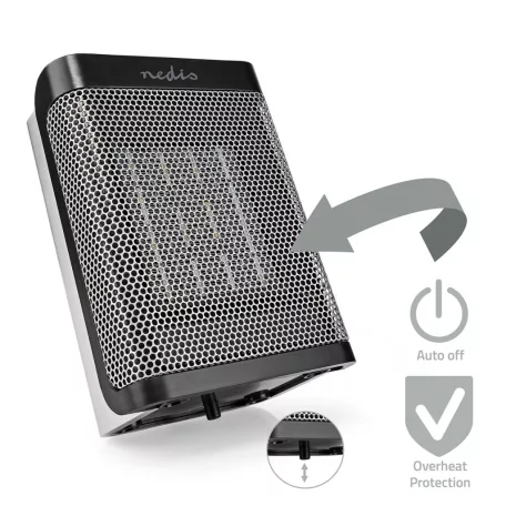 Kerámia PTC ventilátor Fűtés | 1000 / 1500 W | 2 Hőmód | Állítható hőmérséklet | Túlmelegedés elleni védelem | Borulás ellen védett