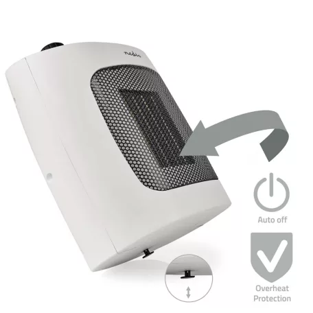 Kerámia PTC ventilátor Fűtés | 1000 / 2000 W | 2 Hőmód | Állítható hőmérséklet | Túlmelegedés elleni védelem | Borulás ellen védett