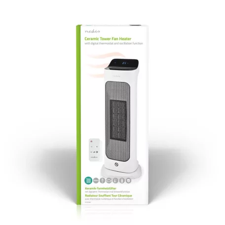 Nedis Álló kerámia PTC fűtőtest távirányítóval és időzítővel, fehér, 1400 / 2000 W (HTFA20WT)