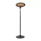 Terasz hősugárzó | 2000 W | 3 Hőbeállítások | Borulás ellen védett | IP34 | Fekete