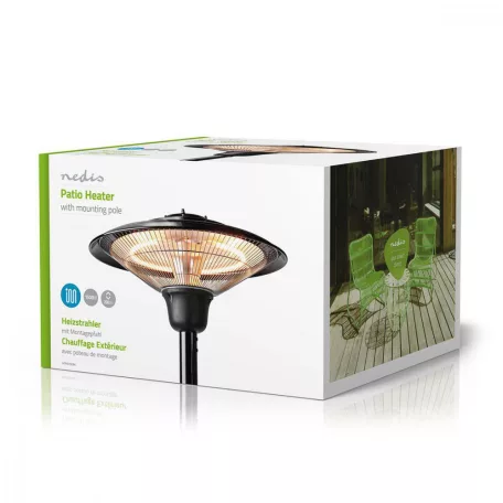 NEDIS Terasz hősugárzó | 1500 W | 1 Hőbeállítás | Borulás ellen védett | IP34 | Fekete OSZLOP HŐSUGÁRZÓ