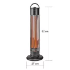 Terasz hősugárzó | 1200 W | 2 Hőbeállítások | Borulás ellen védett | IP24 | Fekete