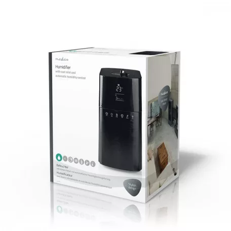 Párásító | 30 W | Hűvös Köddel | 6 l | Nedvességmérő | Időzítő | Ekkora területhez alkalmas: 50 m² | Távirányító | Fekete