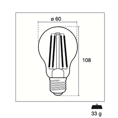 LED Filament Lamp E27 11 W 1521 lm 4000 K