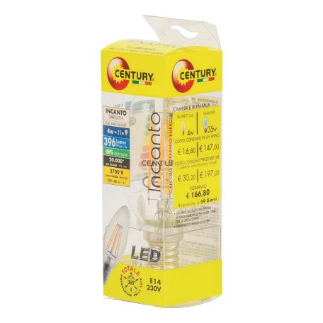 LED Vintage izzó Gyertya 4 W 480 lm 2700 K