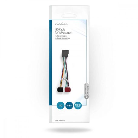 ISO adapter kábel | ISO kompatibilis: Volkswagen | 0.15 m | Kerek | PVC | Műanyag Zacskó