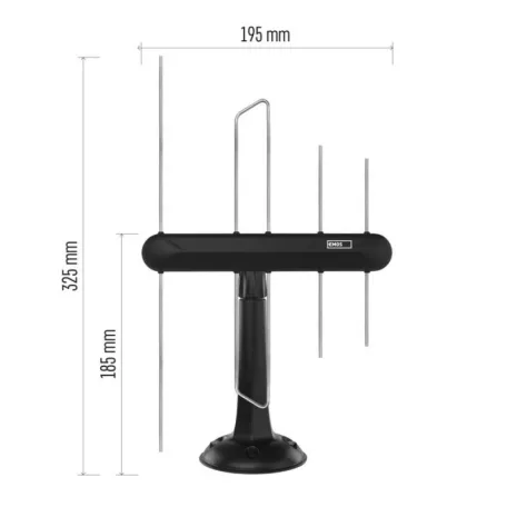 Univerzális antenna EM-DIO3, 0–80 km, DVB-T2, LTE/4G/5G szűrő