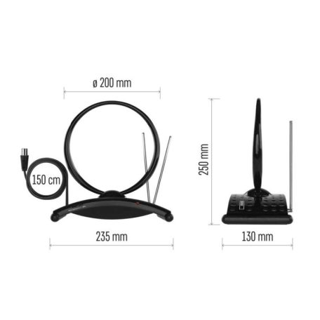 Szobaantenna CITY RING-C550, DVB-T2, DAB, FM, LTE/4G/5G szűrő