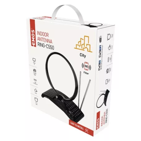 Szobaantenna CITY RING-C550, DVB-T2, DAB, FM, LTE/4G/5G szűrő
