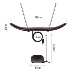   Szobaantenna CITY WOOD-C500, DVB-T2, DAB, FM, LTE/4G/5G szűrő