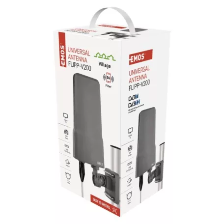 Univerzális antenna VILLAGE FLIPP–V200, DVB-T2, DAB, LTE/4G/5G szűrő