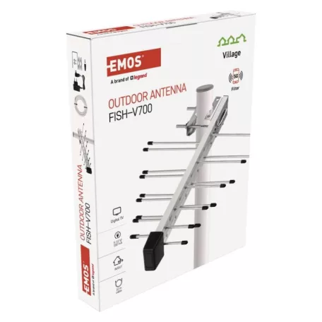 Univerzális antenna VILLAGE FISH–V700, DVB-T2, LTE/4G/5G szűrő