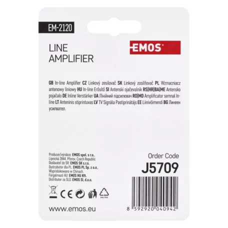 EMOS DVB-T/T2 antenna előerősítő 20 dB