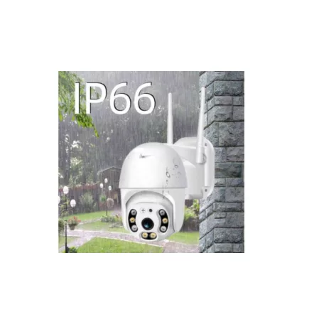PRO VISION XPD Q980 Pro 8 LED WIFI térfigyelő kamera, 3MP, kültéri/beltéri, FullHD 2k, 4X zoom, forgatás, kétirányú kommunikáció, mozgásérzékelős hangriasztó, Fehér, HISEEX app.
