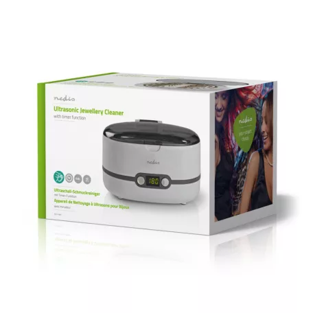 Ultrahangos Ékszer tisztító | Hálózati Áramellátás | 230 V AC 50 Hz | Euro / C-típus (CEE 7/16) | Fehér | Műanyag