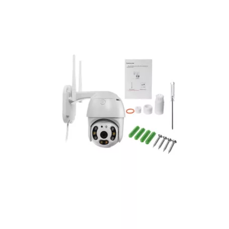 Techstar P12 PTZ IP Megfigyelő kamera, kupola, vezeték nélküli, 355°, 1080p, LED, IR, kültéri, ONVIF, NVR, mozgásérzékelő, mikrofon,jEZ04, YCC365PLUS app.