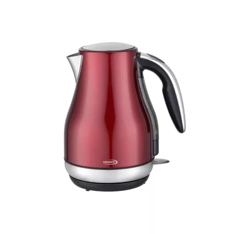 HAUSER JK-903R vízforraló, 2000 W, 1,7 liter, forgatható talp, rejtett fűtőszál, fém burkolat, piros színű