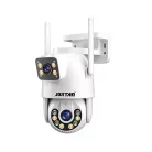 Jortan Kültéri Wifi Smart HD Telefontól Vezérelhető Kamera Távolról Vezérelhető Jortan Dual cam Biztonsági megfigyelő éjjellátó kamera, 4K 8mp-x felbontás, Dupla kamera Jortan JT-9697 IP biztonsági kamera Wifi infravörös PTZ onvif