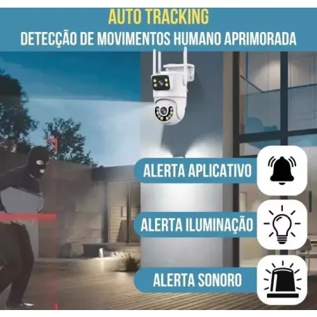 Jortan Kültéri Wifi Smart HD Telefontól Vezérelhető Kamera Távolról Vezérelhető Jortan Dual cam Biztonsági megfigyelő éjjellátó kamera, 4K 8mp-x felbontás, Dupla kamera Jortan JT-9697 IP biztonsági kamera Wifi infravörös PTZ onvif