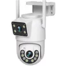 Jortan Kültéri Wifi Smart HD Telefontól Vezérelhető Kamera Távolról Vezérelhető Jortan Dual cam Biztonsági megfigyelő éjjellátó kamera, 4K 8mp-x felbontás, Dupla kamera Jortan JT-9697 IP biztonsági kamera Wifi infravörös PTZ onvif