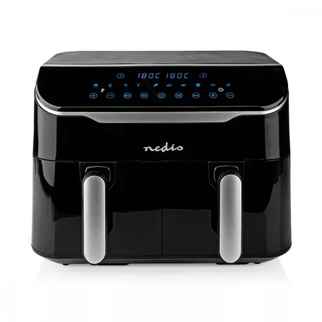 Nedis Forró Levegő Sütő | 2x3.5 l | Időzítő: 60 min | Előre beállított programok száma: 10 | Digitális | Fekete