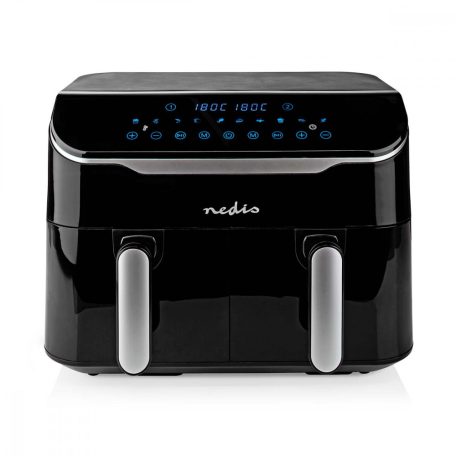 Dupla forró levegős fritőz | 2x3.5 l | Időzítő: 60 min | Előre beállított programok száma: 10 | Digitális | Fekete