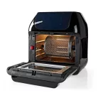 Nedis Deluxe XXXL prémium Olaj nélküli meleglevegős fritőz, 9 funkciós 12 liter forrólevegős sütő 1500w -s Airfryer óriás kapacitású 3,2kg sültkrumpli modell KAAFO300EBK