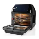 Nedis Deluxe XXXL prémium Olaj nélküli meleglevegős fritőz, 9 funkciós 12 liter forrólevegős sütő 1500w -s Airfryer óriás kapacitású 3,2kg sültkrumpli modell KAAFO300EBK