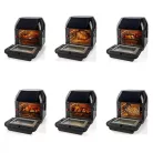 Nedis Deluxe XXXL prémium Olaj nélküli meleglevegős fritőz, 9 funkciós 12 liter forrólevegős sütő 1500w -s Airfryer óriás kapacitású 3,2kg sültkrumpli modell KAAFO300EBK