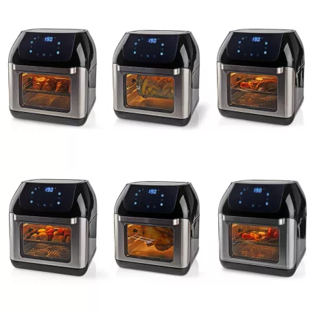 Forró Levegő Sütő | 12 l | Időzítő: 60 min | Előre beállított programok száma: 9 | Digitális | Fekete