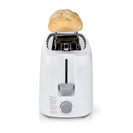 Kenyérpirító | 2 Szelet Kenyér | 2 Bővítőhely | Barnítási szint: 7 | Kiolvasztási lehetőség | Péksütemény tartó | Fehér