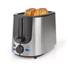 Kenyérpirító | Rozsdamentes Acél Széria | 2 Szelet Kenyér | 2 Bővítőhely | Barnítási szint: 7 | Kiolvasztási lehetőség | Péksütemény tartó | Alumínium