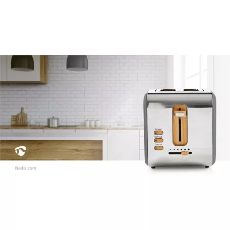 Kenyérpirító | Puha Borítás Széria | 2 Szelet Kenyér | 2 Bővítőhely | Barnítási szint: 6 | Kiolvasztási lehetőség | Szürke