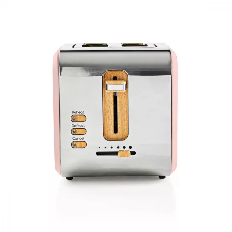 Kenyérpirító | Puha Borítás Széria | 2 Bővítőhely | Barnítási szint: 6 | Kiolvasztási lehetőség | Rózsaszín