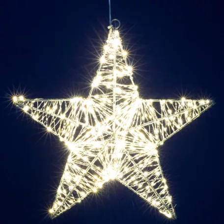 Home KAD40 csillag fém dekoráció, 320db melegfehér micro LED, fém kivitel, 5m tápkábel, adapteres tápellátás, beltéri kivitel
