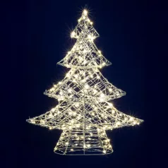   Home KAD45 fém fenyő dekoráció, 160db melegfehér micro LED, 5 m tápvezeték, adapteres tápellátás, beltéri kivitel