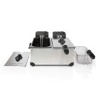 Nedis 2 x 3 literes, dupla kosaras olajsütő, 3600 W Olajsütő térfogat: 6 l | 3600 W | 90 °C | 190 °C kadf601fsr hagyományos olajsütő Zurrichberg zbp7626