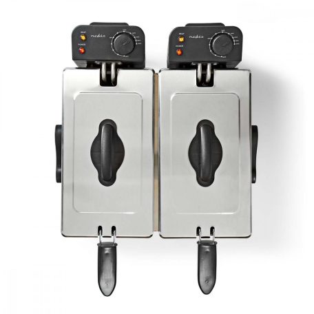 Nedis 2 x 3 literes, dupla kosaras olajsütő, 3600 W Olajsütő térfogat: 6 l | 3600 W | 90 °C | 190 °C kadf601fsr hagyományos olajsütő Zurrichberg zbp7626