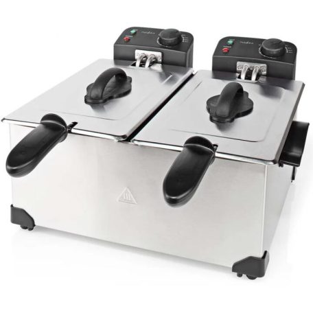 Nedis 2 x 3 literes, dupla kosaras olajsütő, 3600 W Olajsütő térfogat: 6 l | 3600 W | 90 °C | 190 °C kadf601fsr hagyományos olajsütő Zurrichberg zbp7626