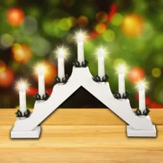  Home KAD 03 gyertyapiramis, 7 db izzó, fehér festett fa, L7D