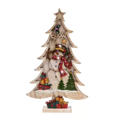   Home KAD 35 optikai szálas asztali dísz, festett fa, fehér fenyő, színes fénypontok