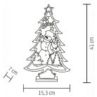 LED-es fa asztali dísz, havas fenyő, színes hóember, 7 LED