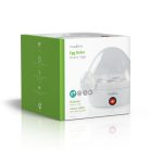 Tojásfőző | 7 tojás | Mérőedény | Figyelmeztető jel | Automatikus kikapcsolás | Fehér