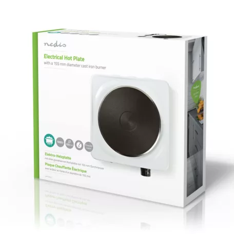 Elektromos főzőlap | Főzőzónák: 1 | 1000 W | Túlmelegedés elleni védelem | Fehér