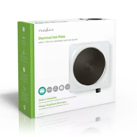 Elektromos főzőlap | Főzőzónák: 1 | 1000 W | Túlmelegedés elleni védelem | Fehér