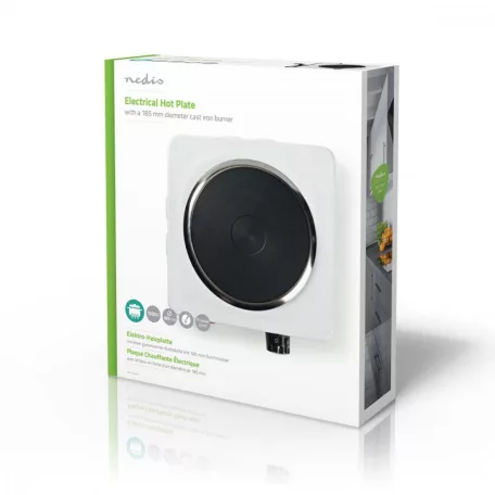 NEDIS Elektromos főzőlap | Főzőzónák: 1 | 1500 W | Túlmelegedés elleni védelem | Fehér