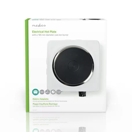 Elektromos főzőlap | Főzőzónák: 1 | 1500 W | Túlmelegedés elleni védelem | Fehér