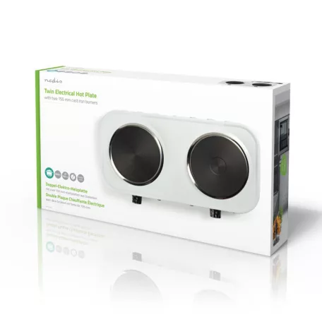 Elektromos főzőlap | Főzőzónák: 2 | 2000 W | Túlmelegedés elleni védelem | Fehér