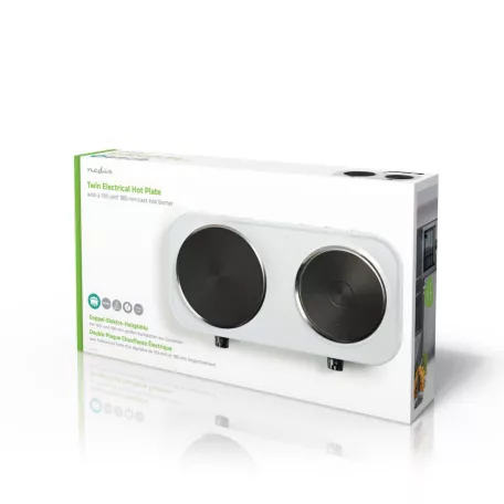 Elektromos főzőlap | Főzőzónák: 2 | 2500 W | Túlmelegedés elleni védelem | Fehér